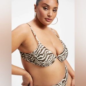 **FULL SET** Good American Satin Zebra Bikini